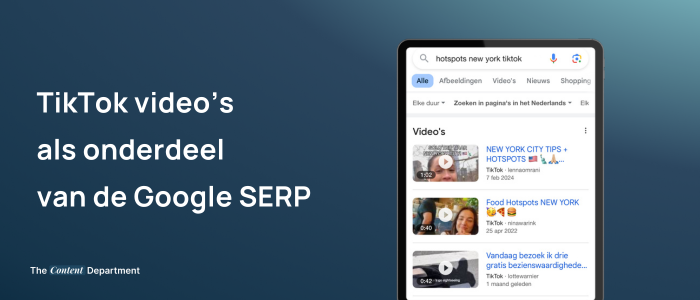 TikTok videos in Google SERP | The Content Department