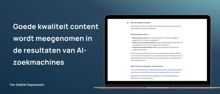 Goede kwaliteit content wordt meegenomen in de resultaten van AI-zoekmachines